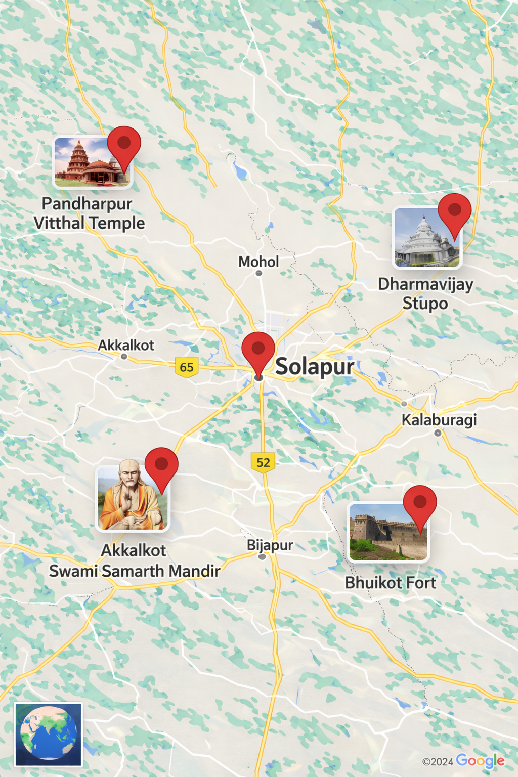 Solapur District Map and Culture